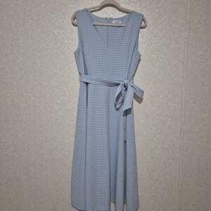 CALVIN KLEIN Blue Gingham Sleeveless Dress..SIZE:12